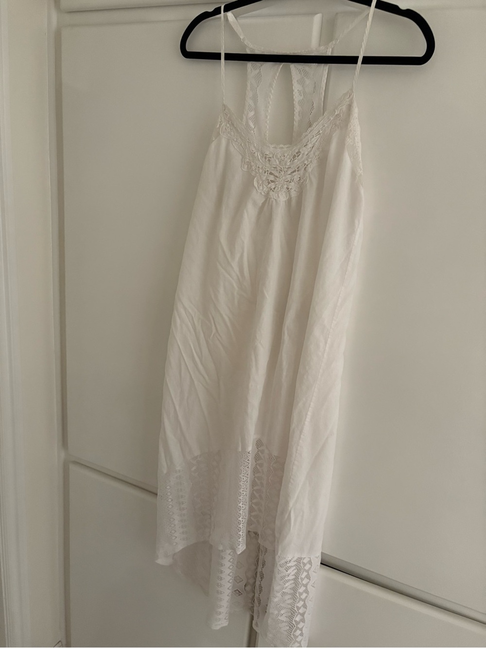 White Lace-Trim Nightgown